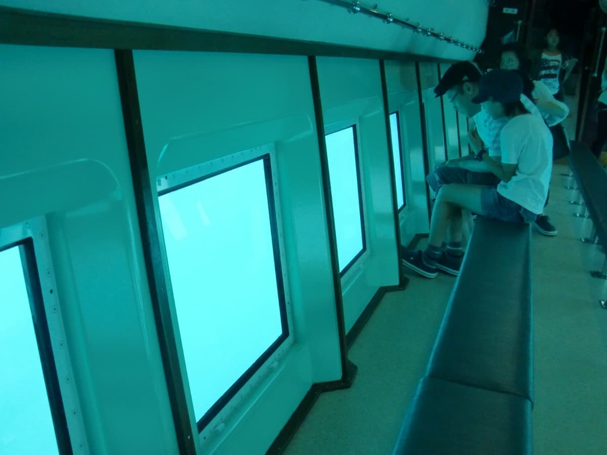 船底の窓から海中が見られる