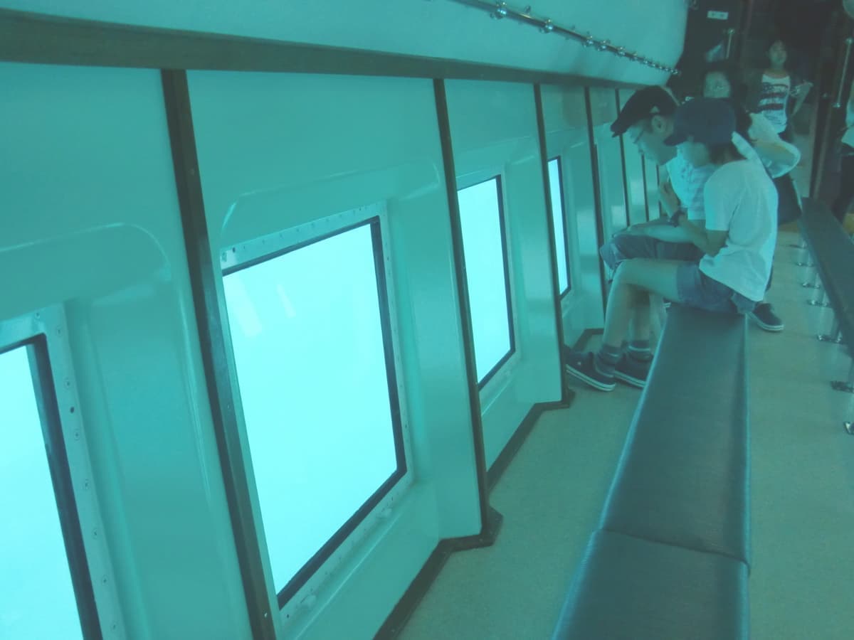 船底の窓から海中が見られる